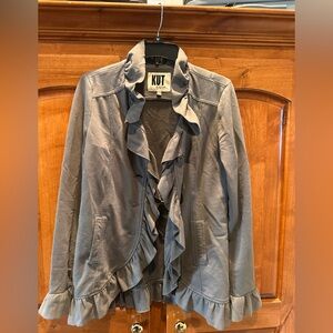 Kut from the Kloth Women's Charcoal Ruffle Blazer